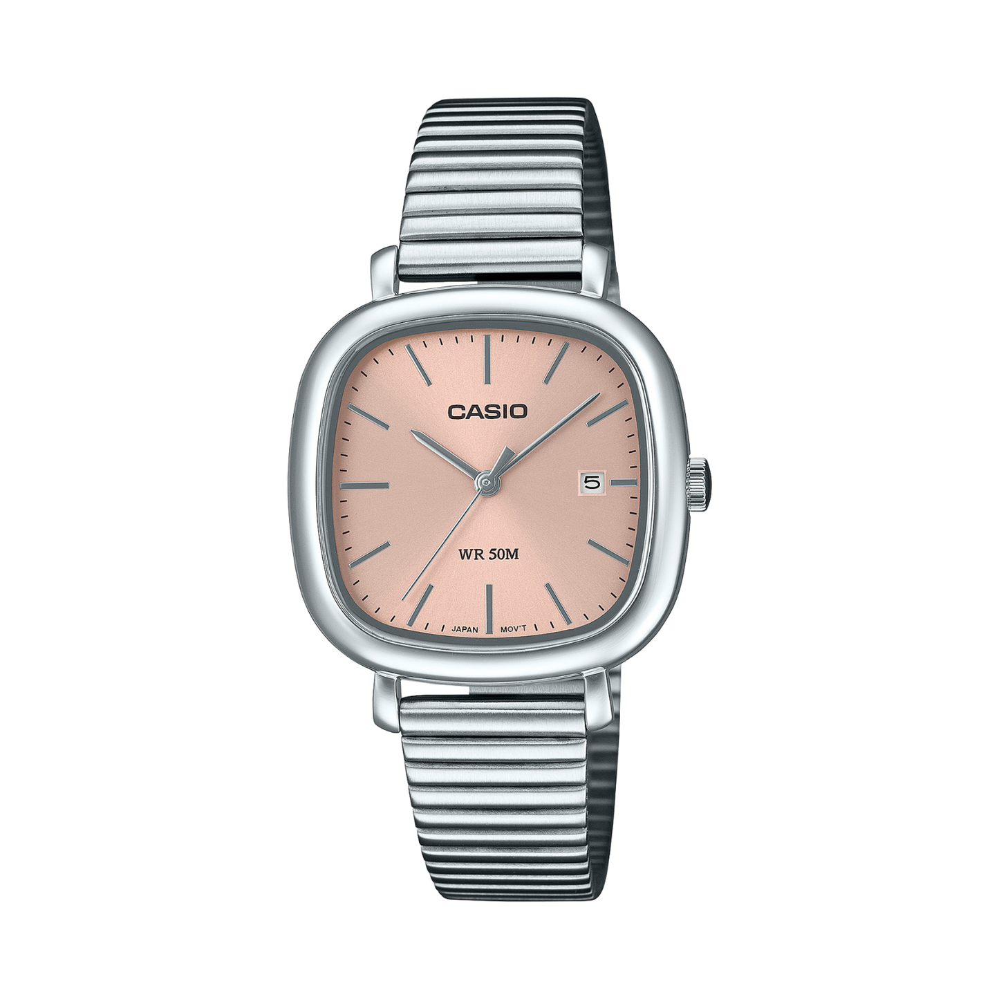 Reloj Análogo Clásico Plateado de Mujer
