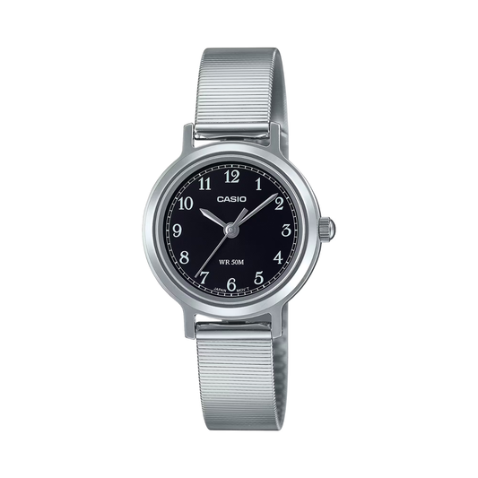 Reloj Análogo Clásico Plateado de Mujer