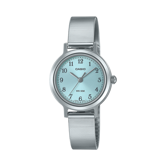 Reloj Análogo Clásico Plateado de Mujer