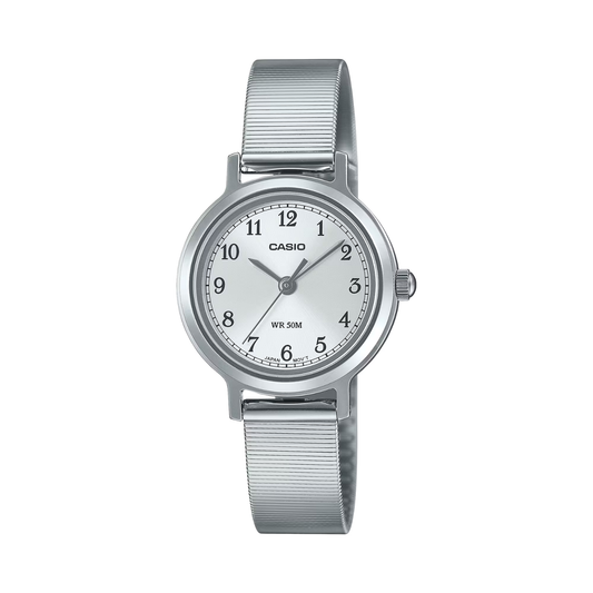 Reloj Análogo Clásico Plateado de Mujer