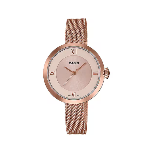 Reloj Análogo Clásico Rosado de Mujer