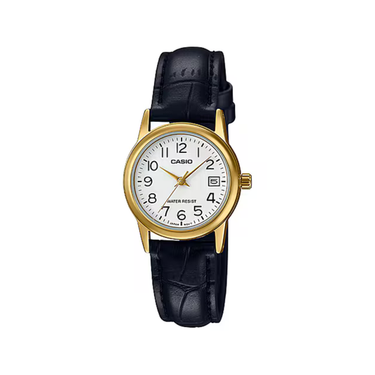 Reloj Análogo Clásico Dorado de Mujer