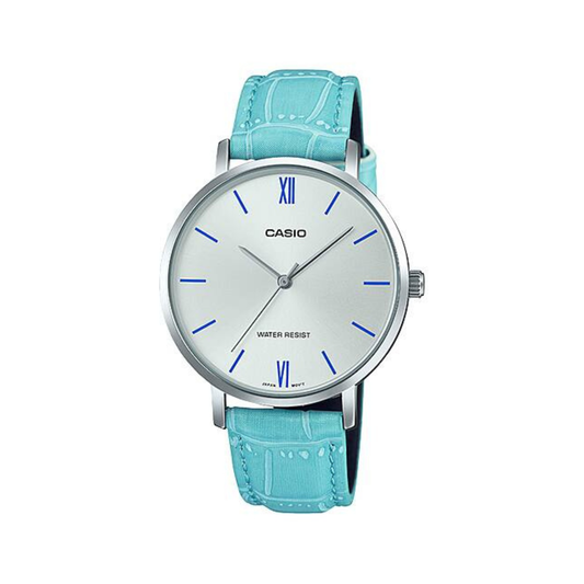 Reloj Análogo Clásico Plateado de Mujer