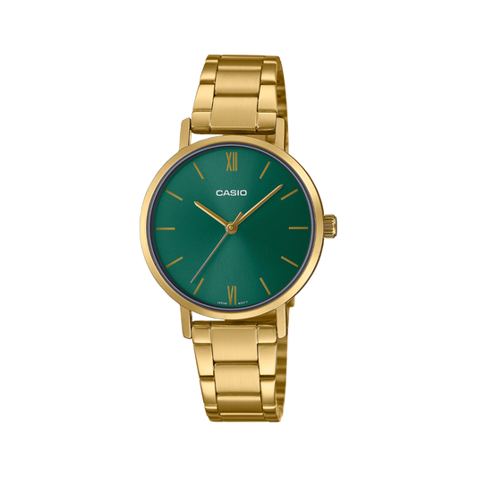 Reloj Análogo Clásico Dorado de Mujer