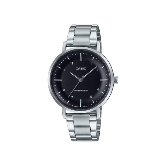 Reloj Análogo Clásico Plateado de Mujer