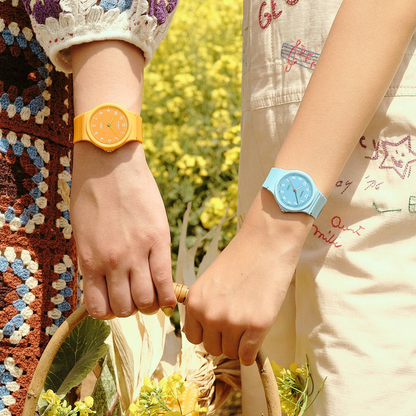 Reloj Análogo Clásico Naranja Unisex