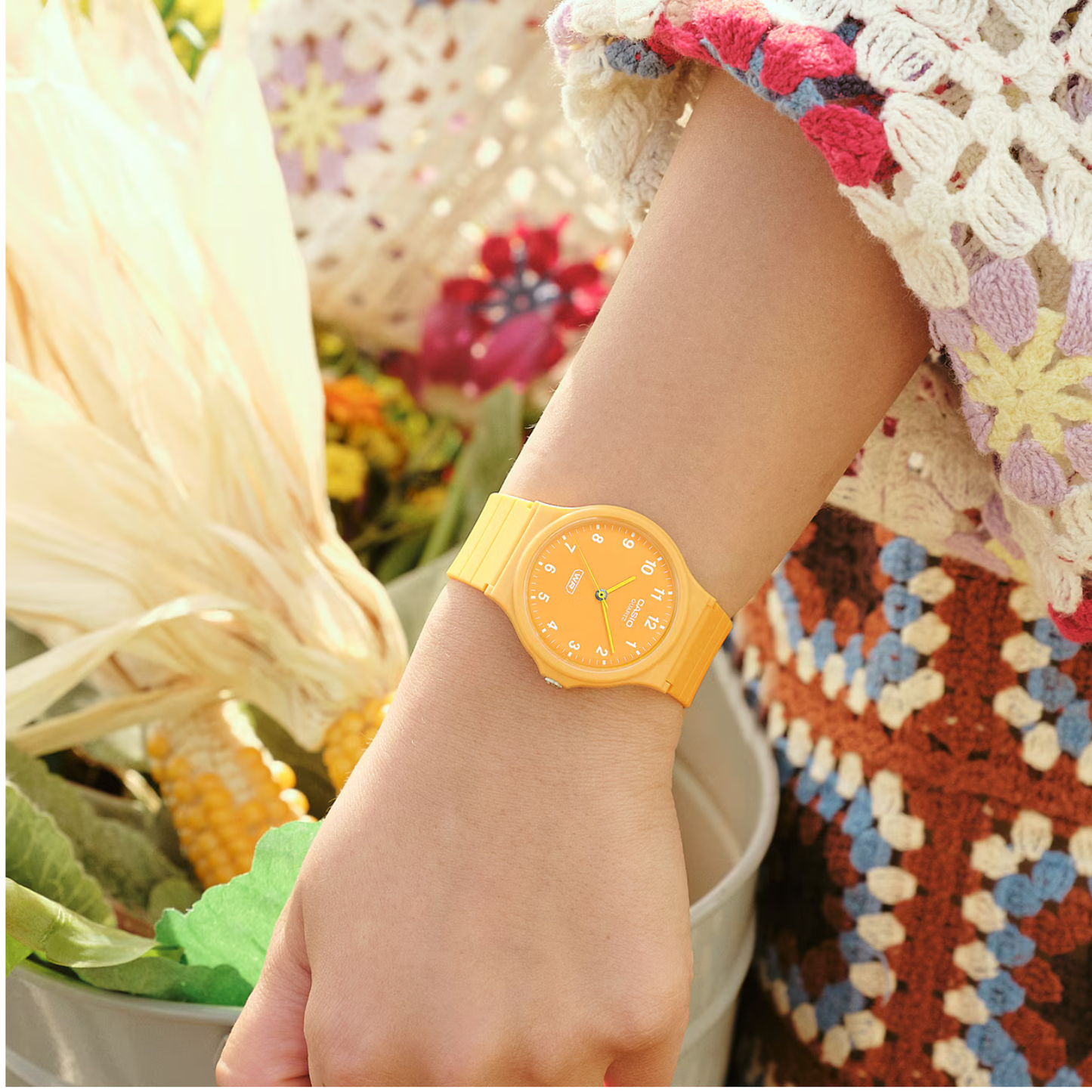 Reloj Análogo Clásico Naranja Unisex
