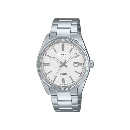 Reloj Análogo Clásico Plateado de Hombre