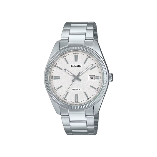 Reloj Análogo Clásico Plateado de Hombre