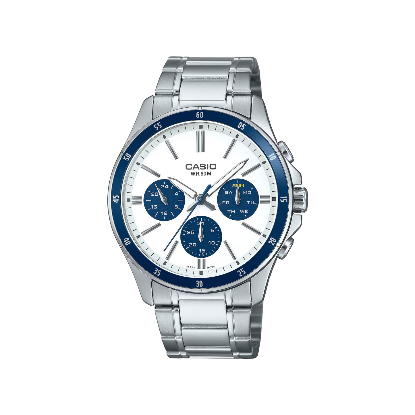 Reloj Análogo Casual Plateado de Hombre