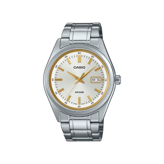 Reloj Análogo Clásico Plateado de Hombre