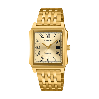 Reloj Análogo Clásico Dorado de Hombre
