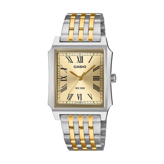 Reloj Análogo Clásico Dorado de Hombre