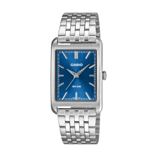 Reloj Análogo Clásico Plateado de Hombre