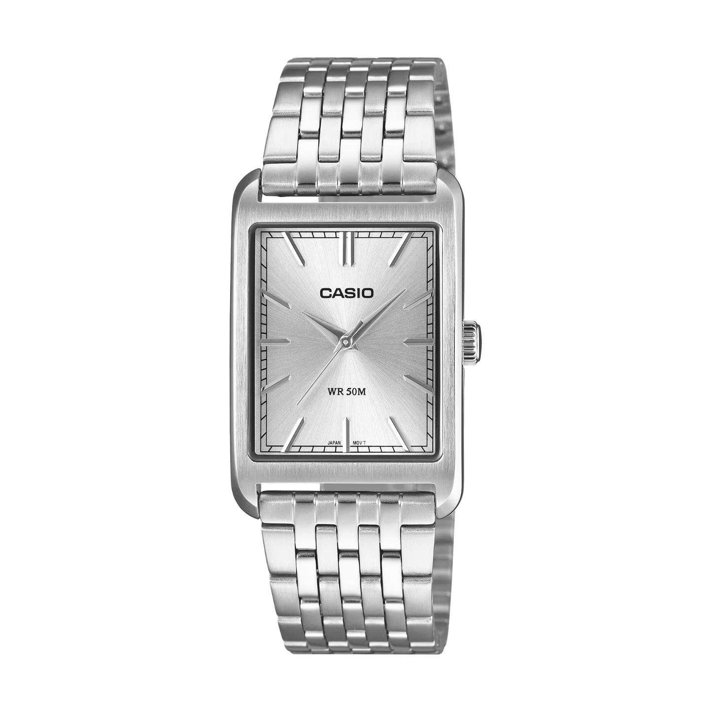 Reloj Análogo Clásico Plateado de Hombre