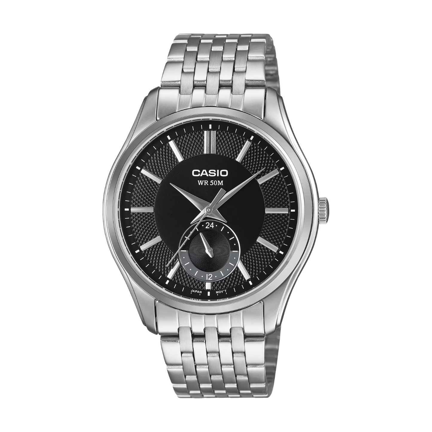 Reloj Análogo Clásico Plateado de Hombre