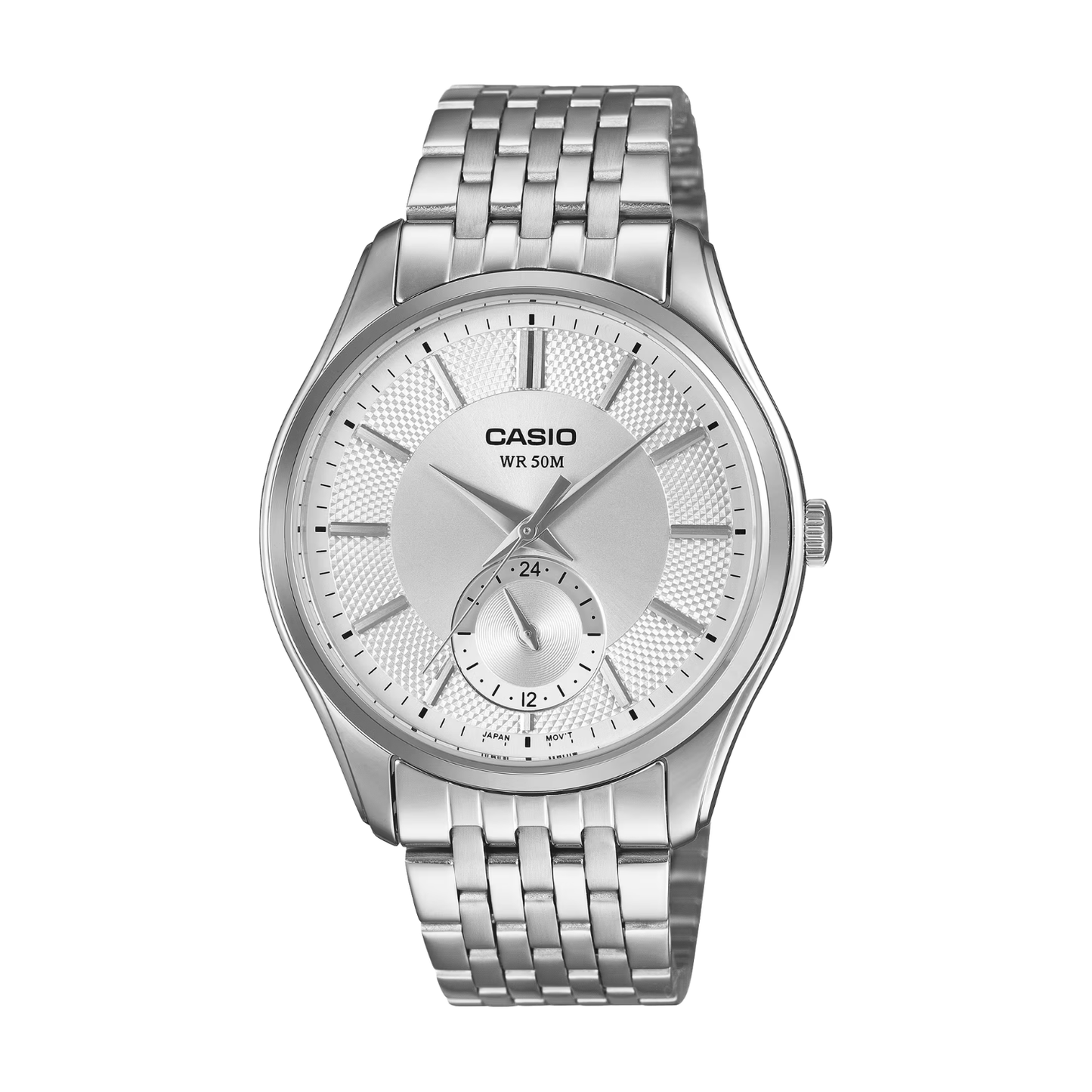 Reloj Análogo Clásico Plateado de Hombre