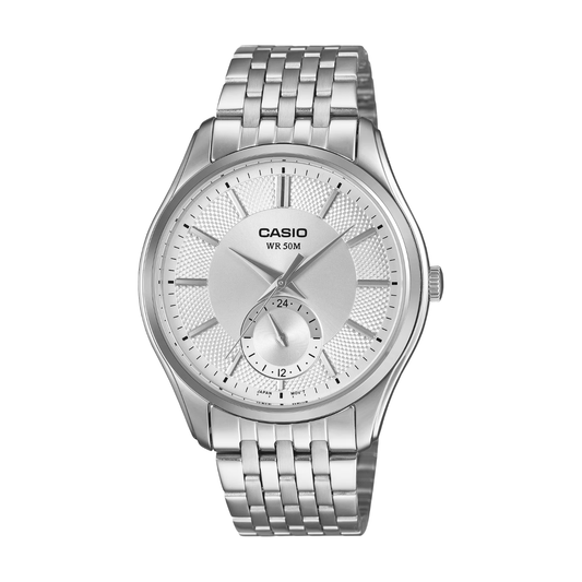 Reloj Análogo Clásico Plateado de Hombre