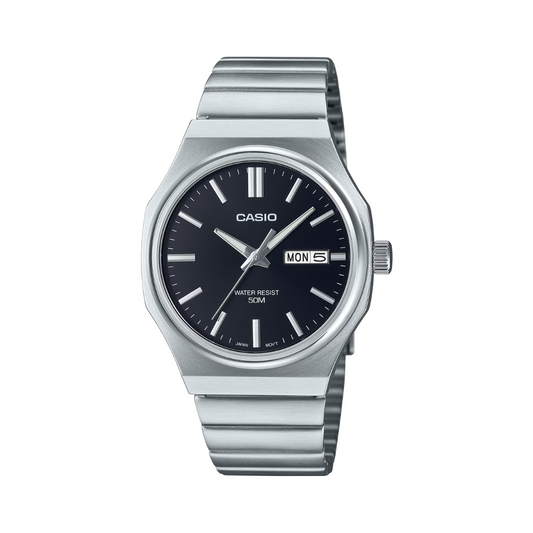 Reloj Análogo Clásico Plateado de Hombre