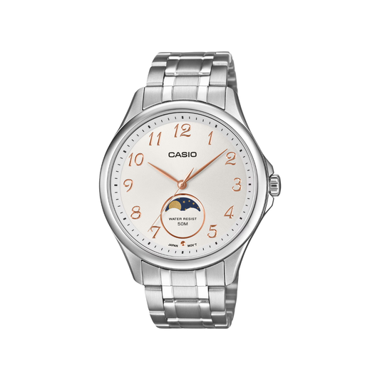 Reloj Análogo Clásico Plateado de Hombre