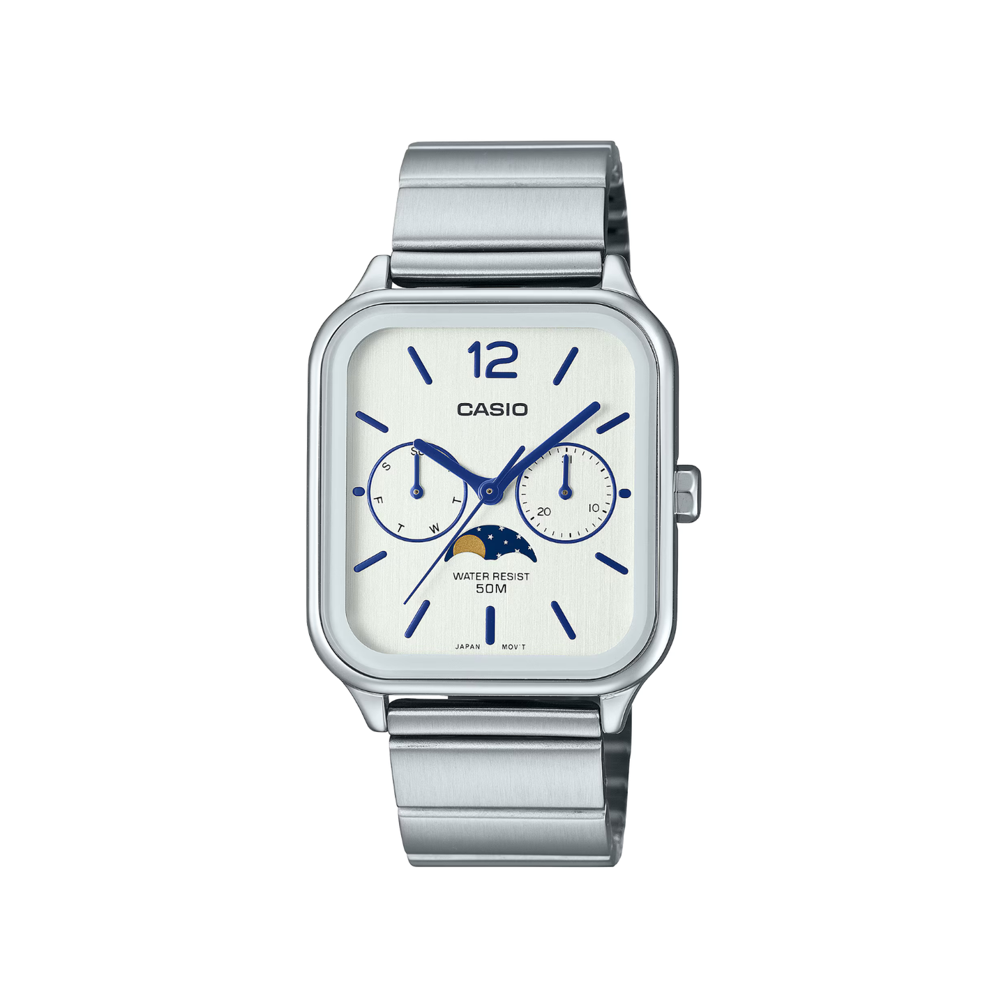 Reloj Análogo Casual Plateado de Hombre