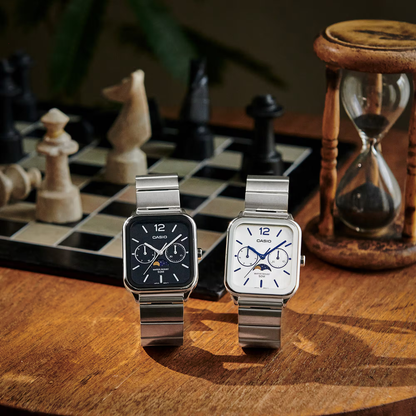 Reloj Análogo Casual Plateado de Hombre