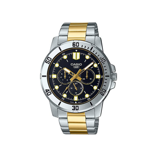 Reloj Análogo Deportivo Plateado Doble Tono de Hombre