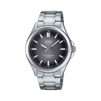 Reloj Análogo Solar Clásico Plateado de Hombre