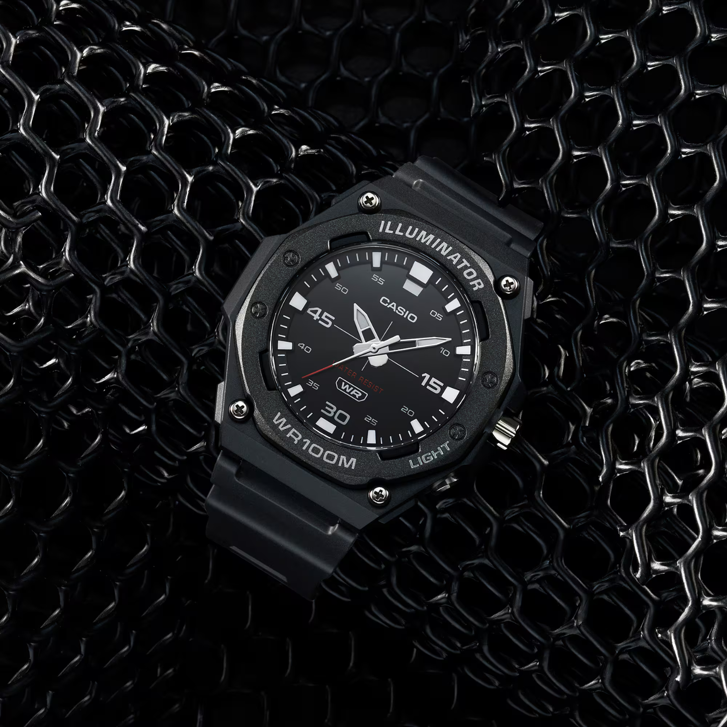 Reloj Análogo Deportivo Negro de Hombre