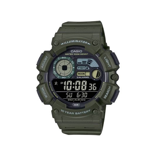 Reloj Digital Deportivo Verde Oscuro de Hombre