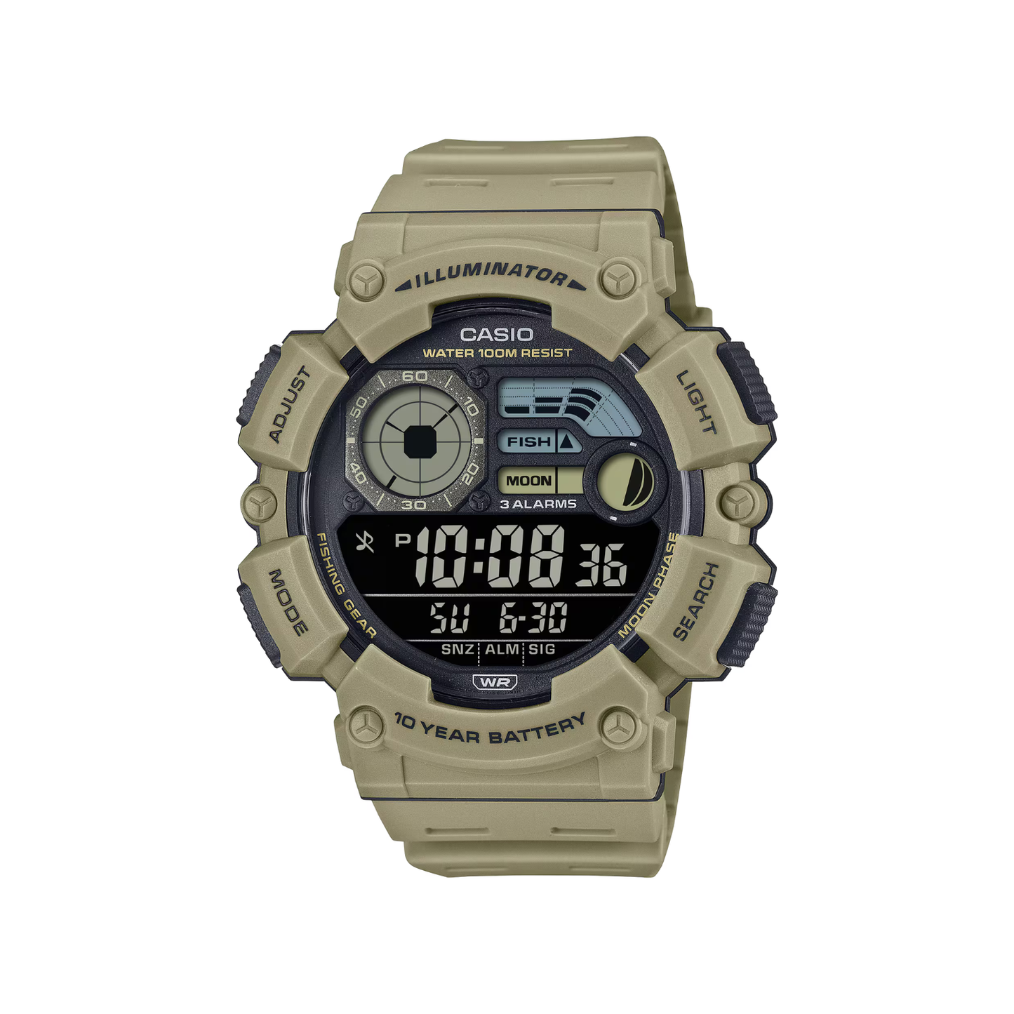 Reloj Digital Deportivo Crema de Hombre