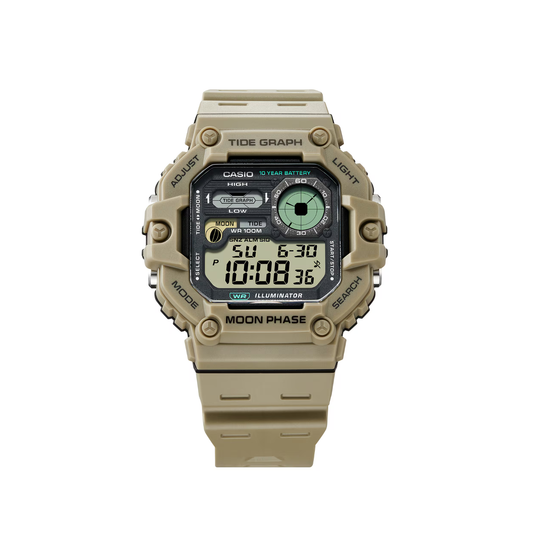 Reloj Digital Deportivo Crema de Hombre
