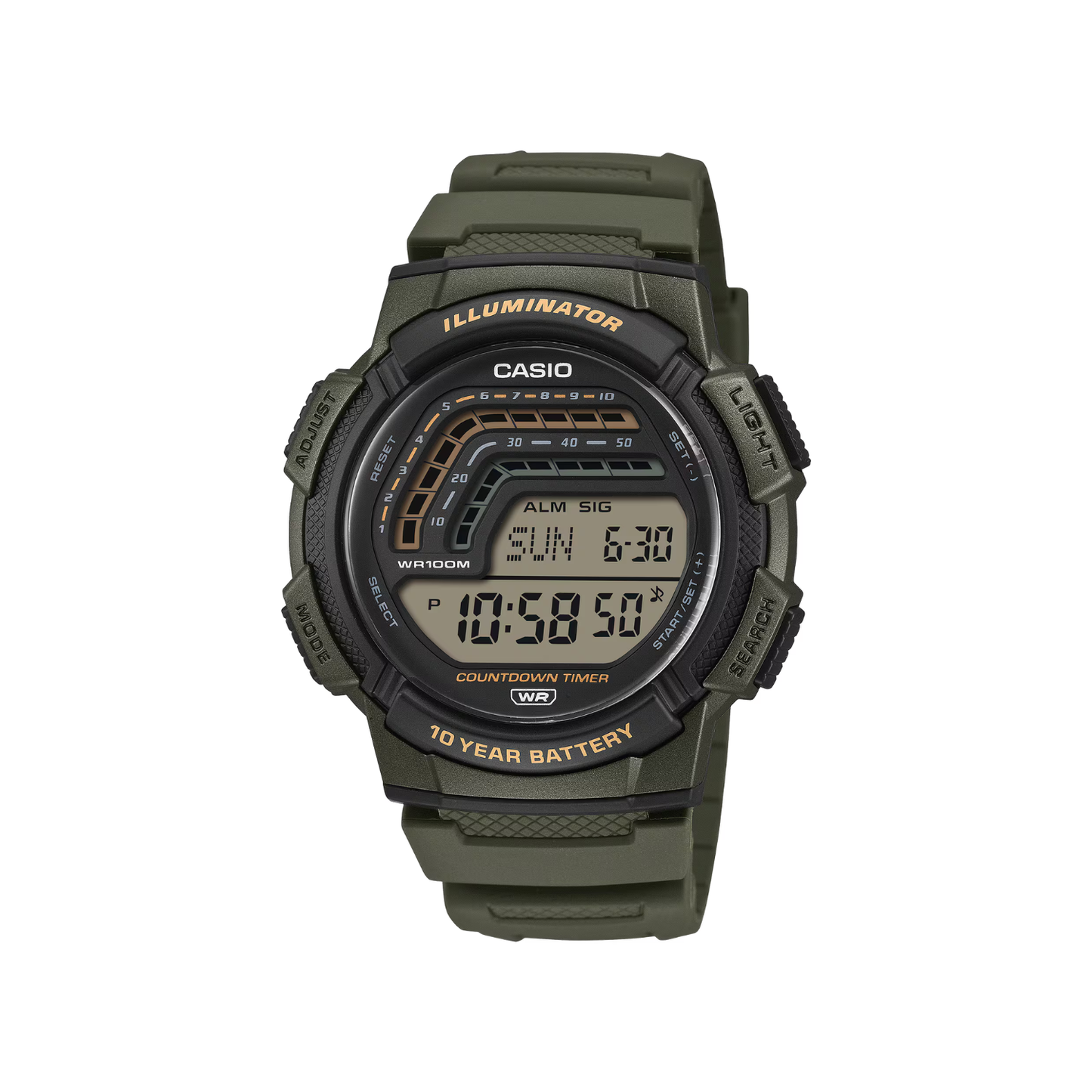 Reloj Digital Deportivo Verde de Hombre