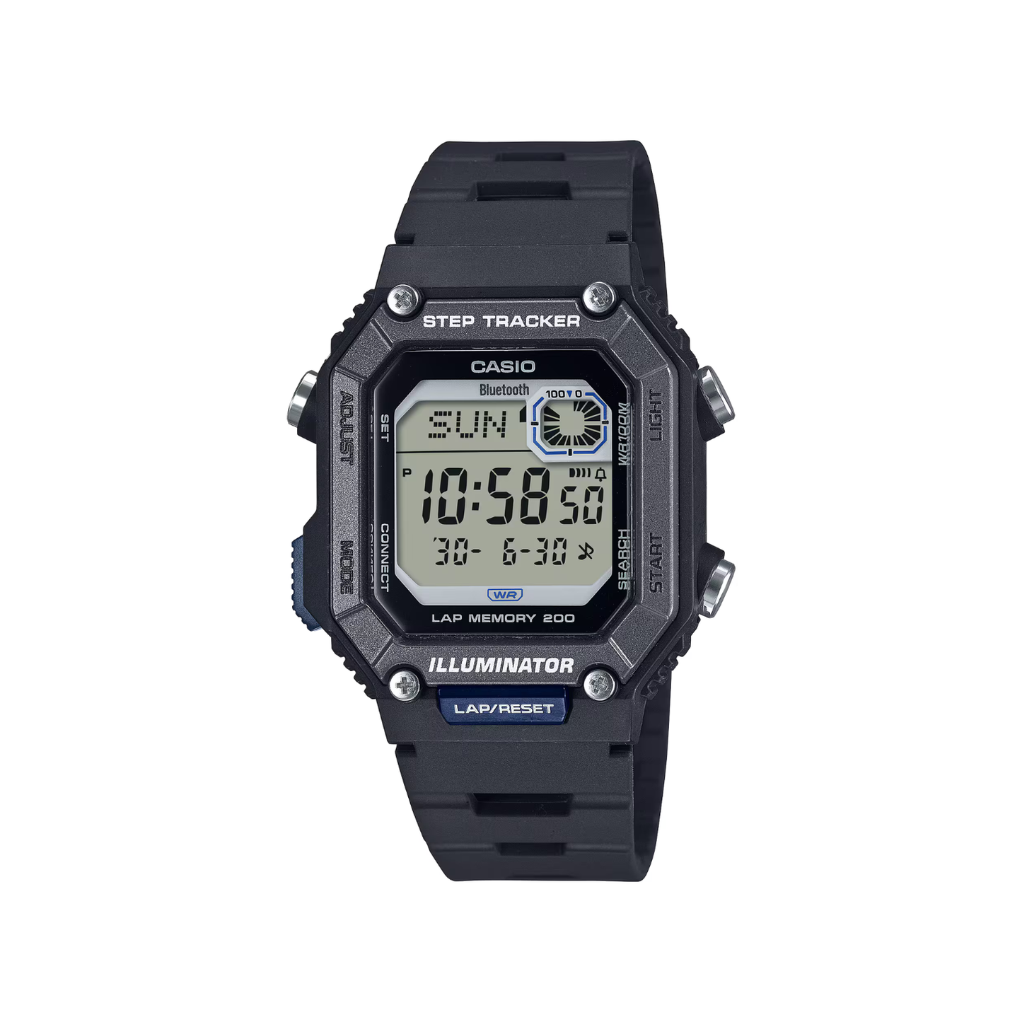 Reloj Digital Deportivo Step Tracker Negro de Hombre