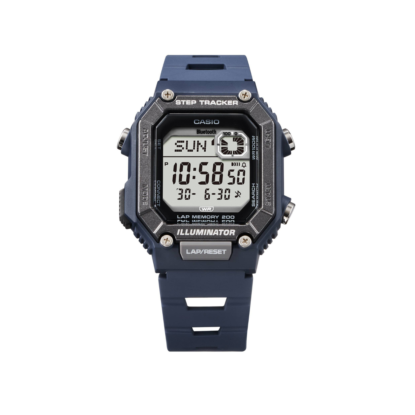 Reloj Digital Deportivo Step Tracker Azul de Hombre