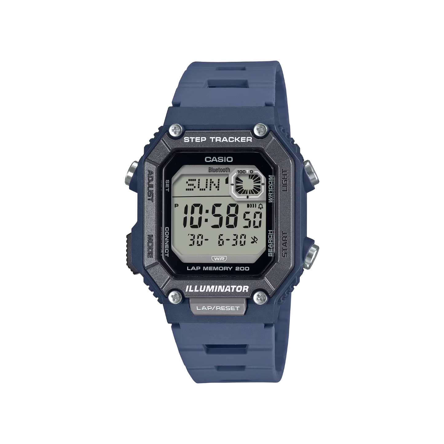 Reloj Digital Deportivo Step Tracker Azul de Hombre