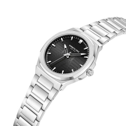 Reloj Análogo Kenneth Cole New York Cuarzo Negro y Plateado de Hombre