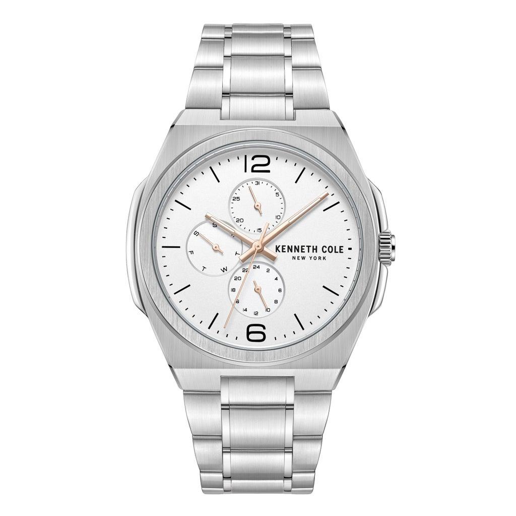 Reloj Análogo Kenneth Cole New York Modern Classic Cuarzo Blanco y Plateado de Hombre