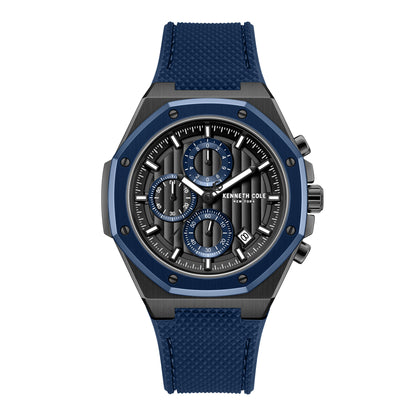 Reloj Análogo Kenneth Cole Benson Cuarzo Negro y Azul de Hombre