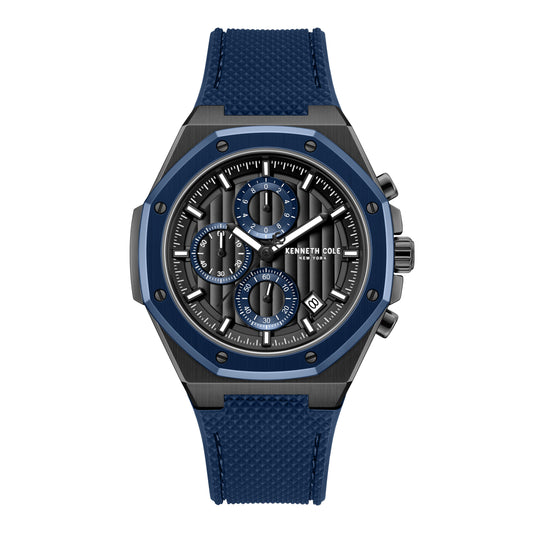 Reloj Análogo Kenneth Cole Benson Cuarzo Negro y Azul de Hombre
