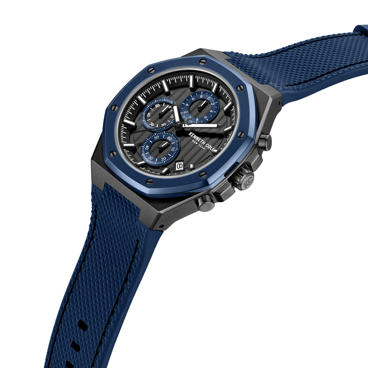Reloj Análogo Kenneth Cole Benson Cuarzo Negro y Azul de Hombre