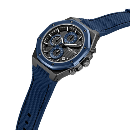 Reloj Análogo Kenneth Cole Benson Cuarzo Negro y Azul de Hombre