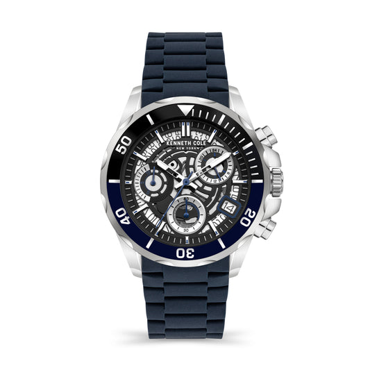 Reloj Análogo Cronografo Sport Plateado de Hombre