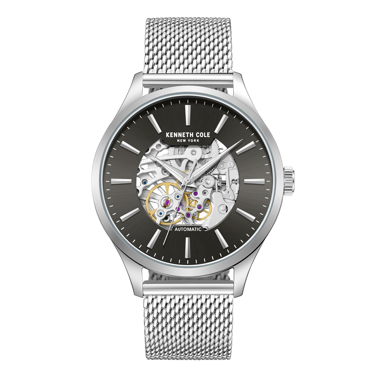 Reloj Análogo Kenneth Cole Brooklyn Automático Gris y Plateado de Hombre