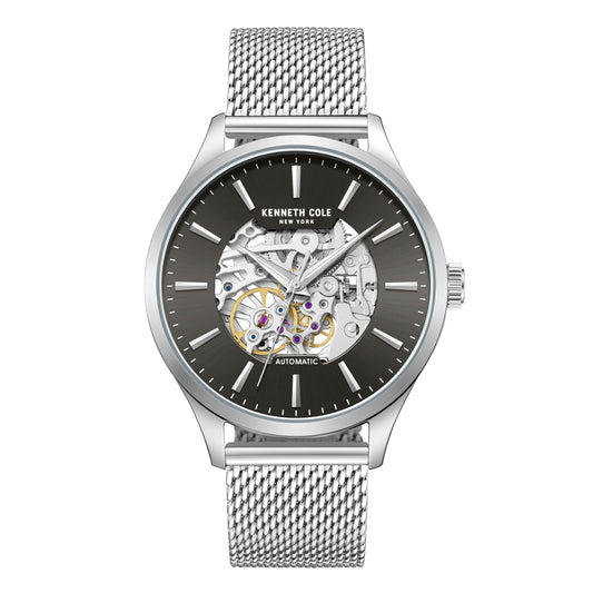Reloj Análogo Kenneth Cole Brooklyn Automático Gris y Plateado de Hombre