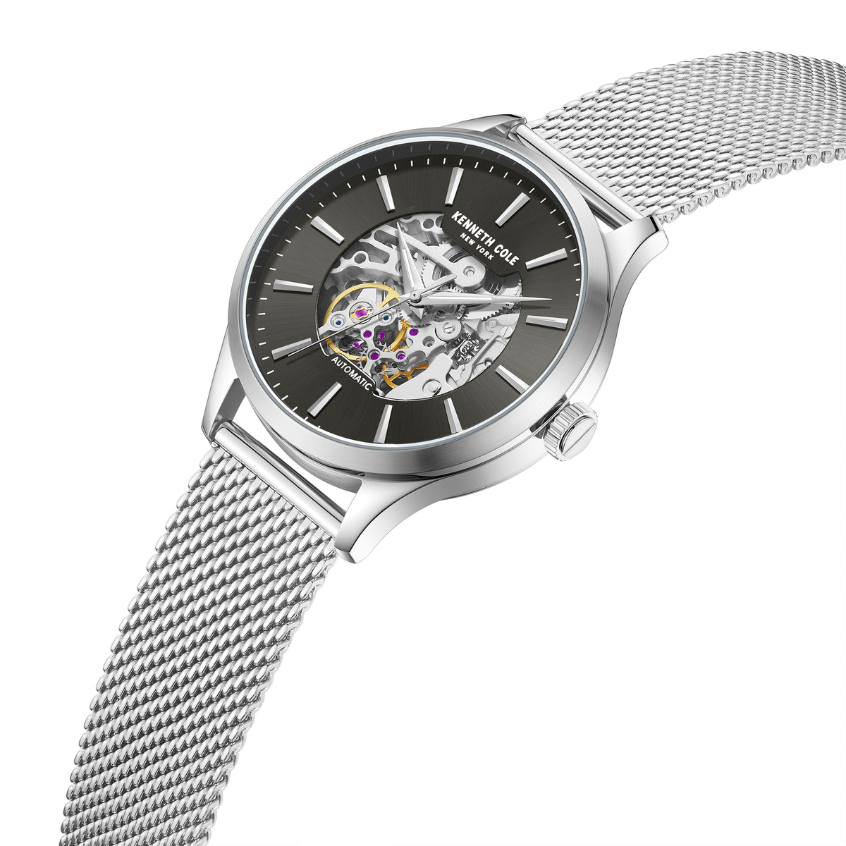 Reloj Análogo Kenneth Cole Brooklyn Automático Gris y Plateado de Hombre