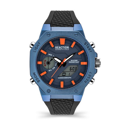 Reloj Análogo-Digital Octagonal Sport Azul de Hombre