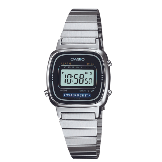 Reloj Digital Casual Plateado de Mujer