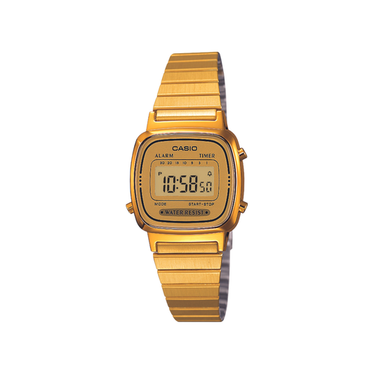 Reloj Digital Casual Dorado de Mujer