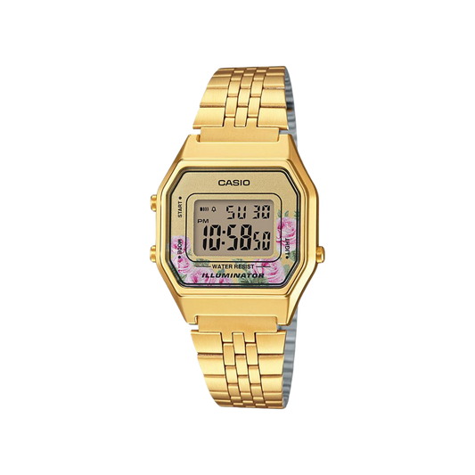 Reloj Digital Illuminator Vintage Dorado de Mujer